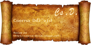 Cserna Dávid névjegykártya